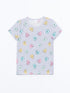 LC Waikiki Crew Neck Printed Girl's Shorts Pajamas Set